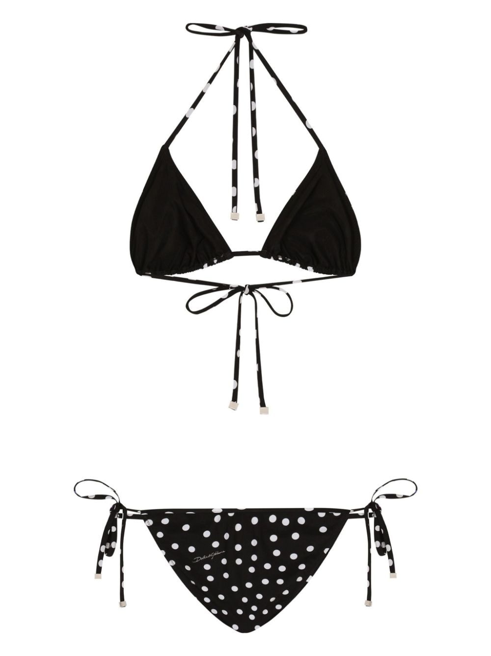 polka dot-print triangle-cup bikini set - 2