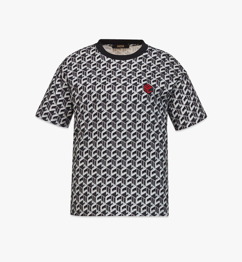 Women’s Cubic Monogram Print T-Shirt in Organic Cotton 1