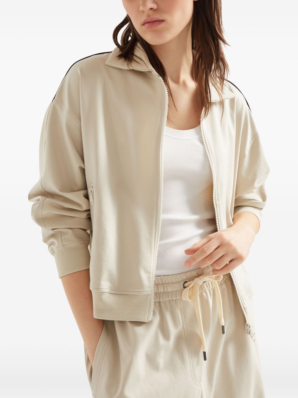 Monili-embellished track jacket - 6