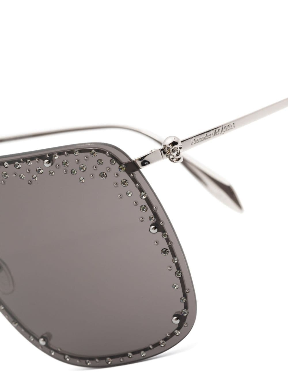 rhinestone-embellished shield-frame sunglasses - 3