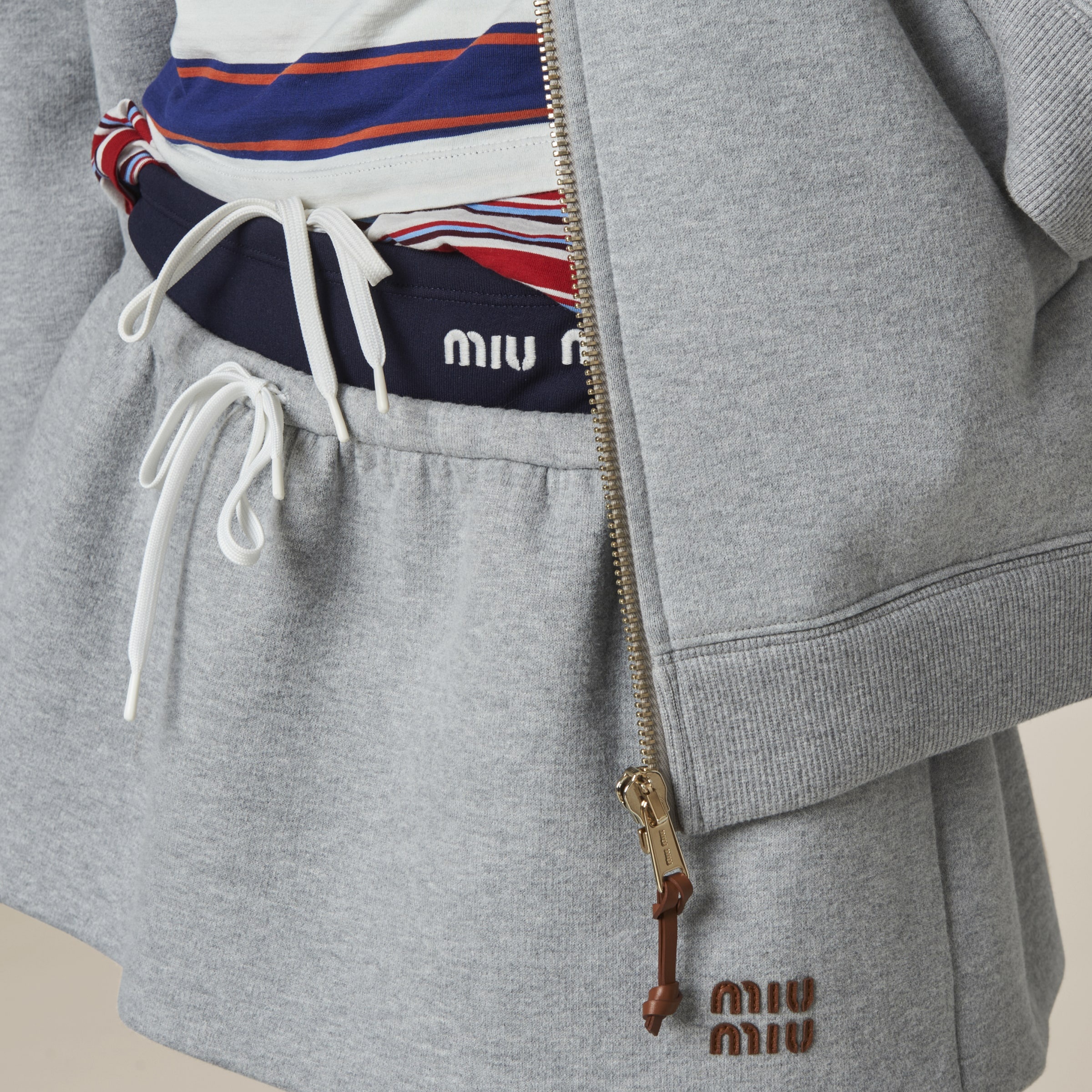 Padded cotton fleece miniskirt - 5