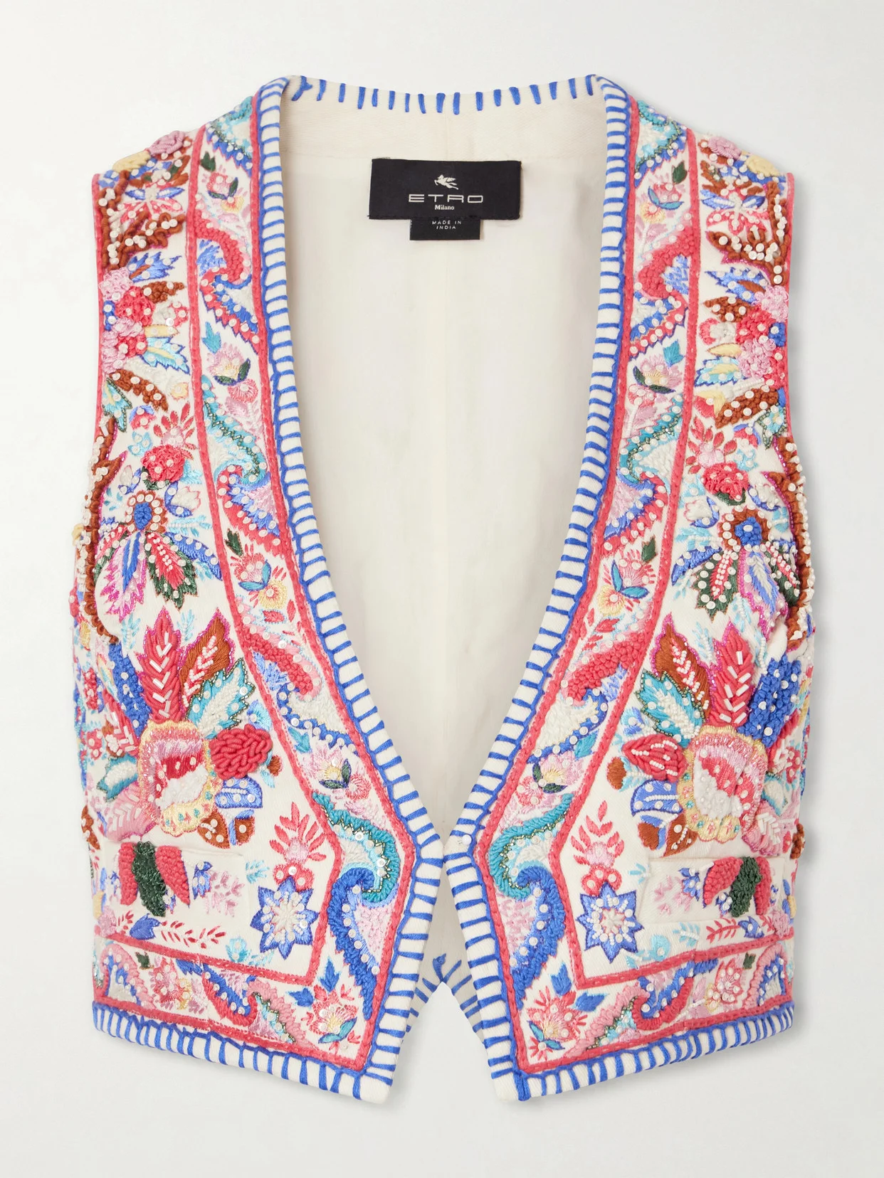 Embroidered Cotton Vest - 1