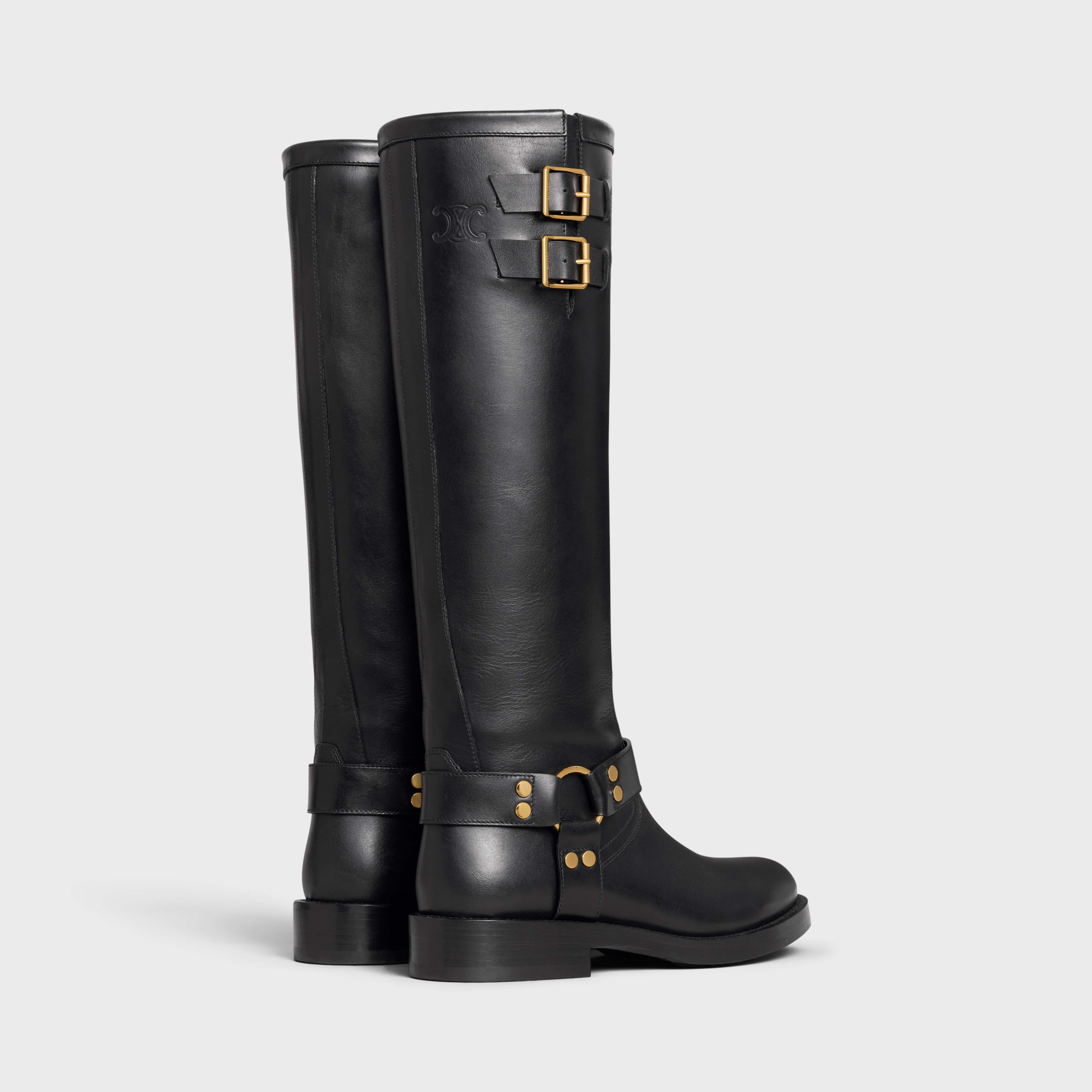 HIGH BOOT CELINE BIKER in CALFSKIN - VEGETAL TANNING - 3