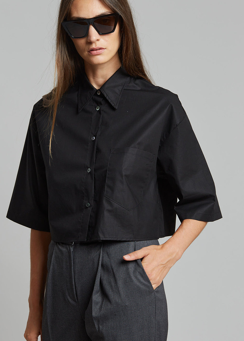 Odem Cropped Shirt - Black 4