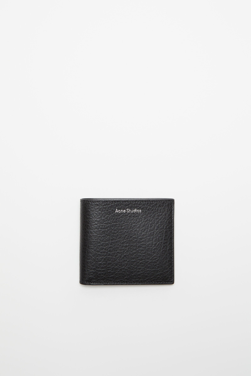 Folded leather wallet - Black 1