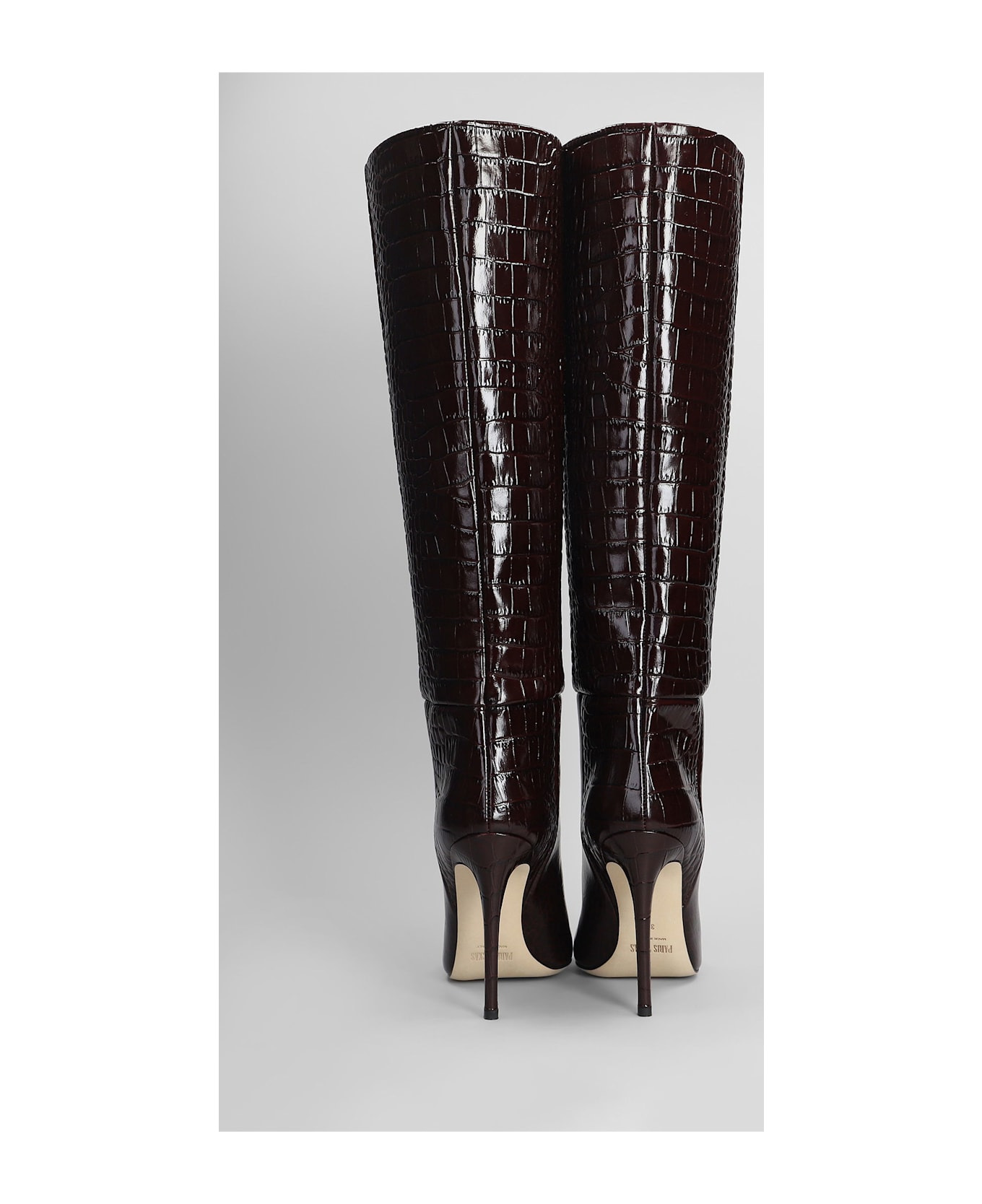 Stiletto Boot High Heels Boots In Bordeaux Leather - 4