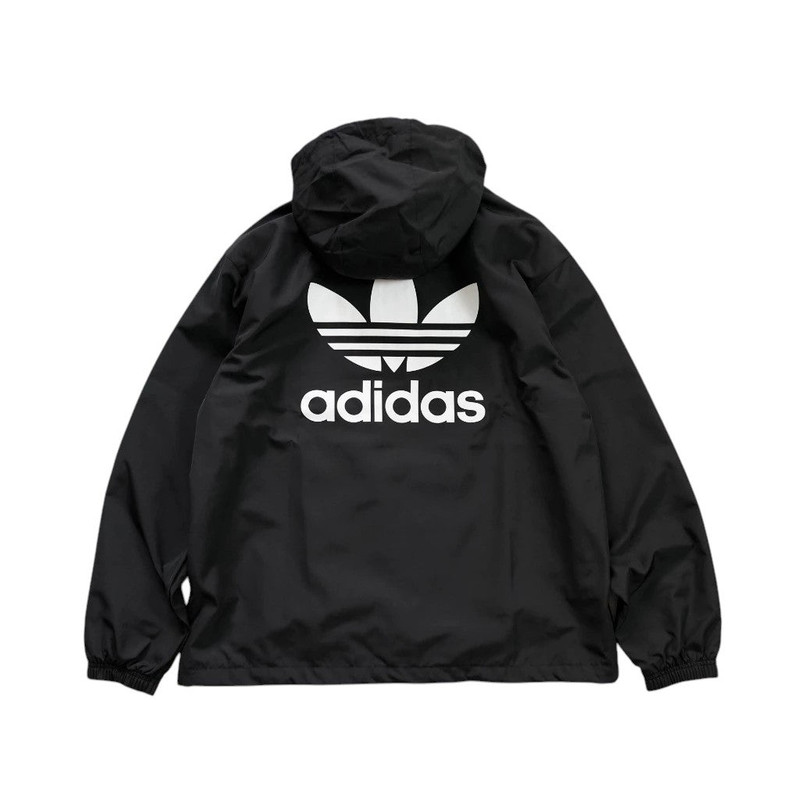 adidas adidas Adicolor Trefoil Windbreaker Jacket 'Black White' IR9852 outlook