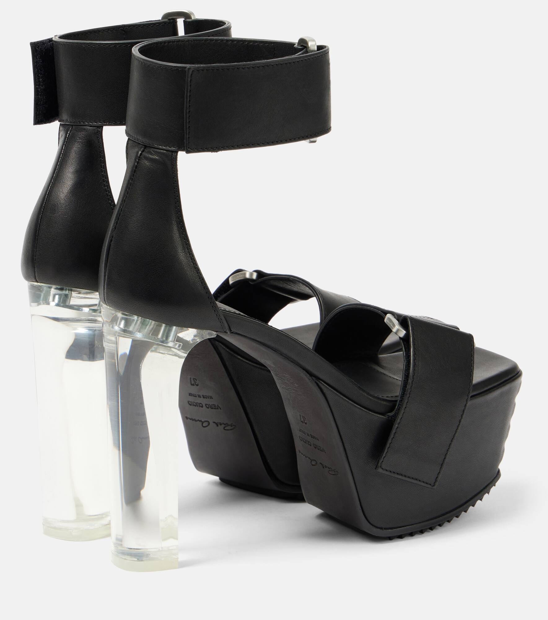 Leather platform sandals - 4