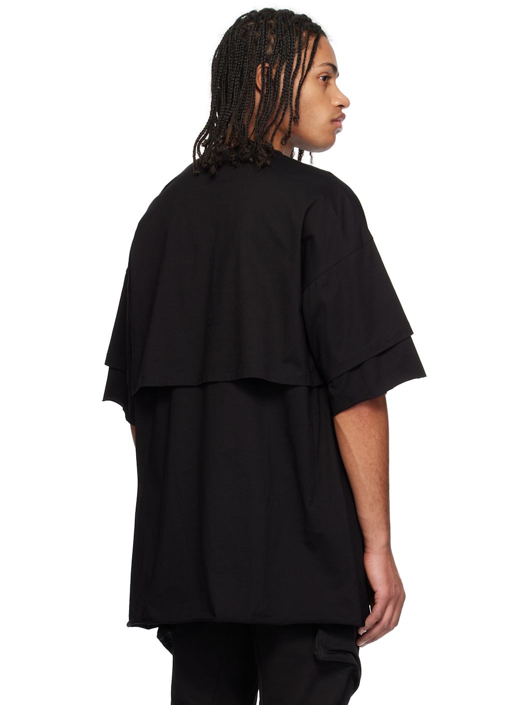 Black Ana-Cropped Double JD T-shirt - 3