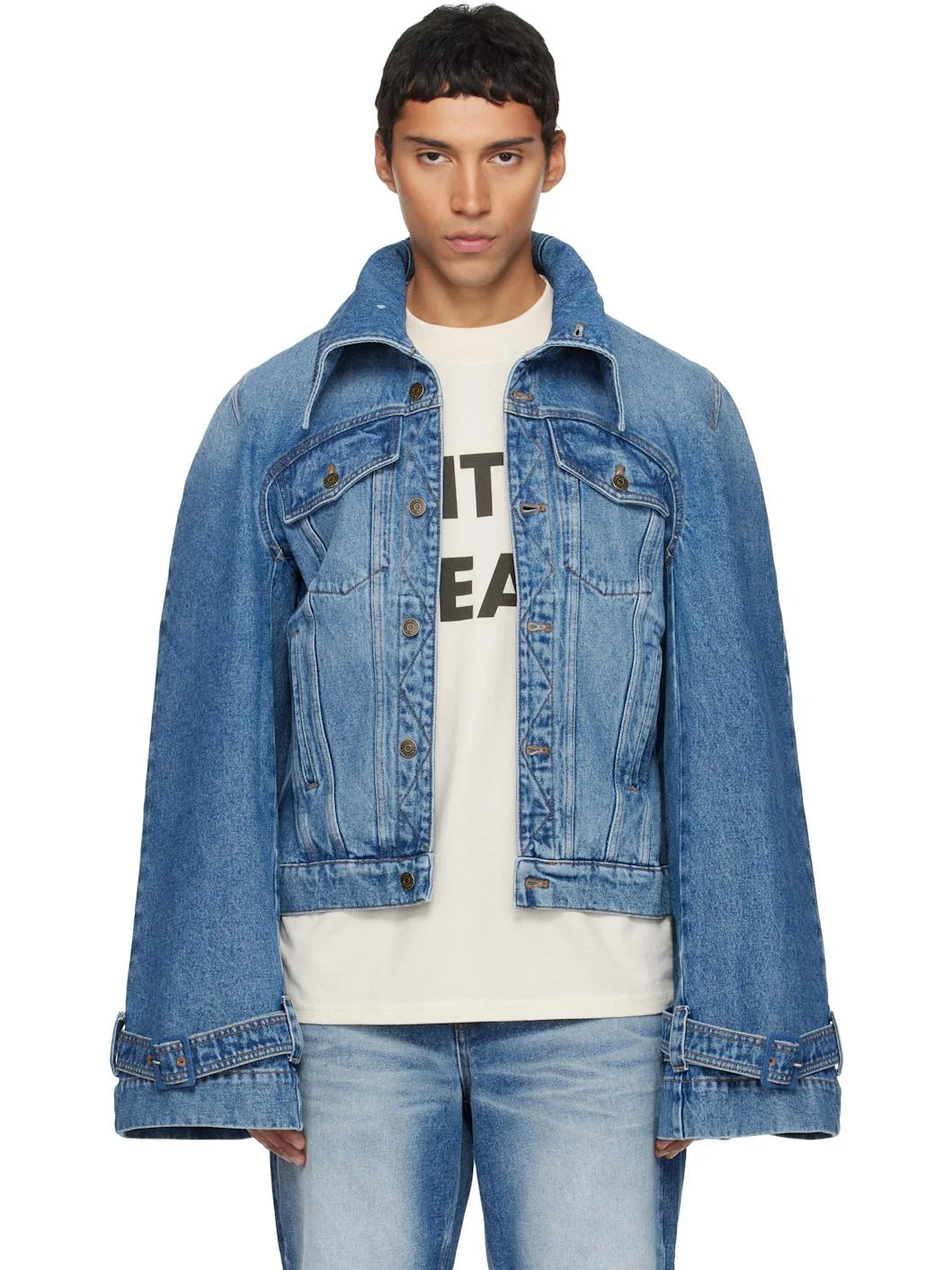 Blue Raglan Denim Jacket - 1