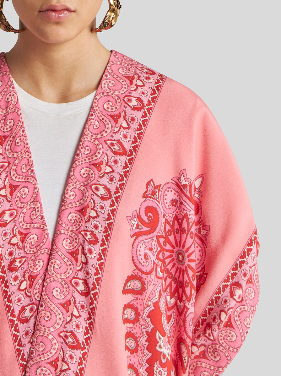 KESA ROBE WITH TONAL PLACED PRINTS - 2