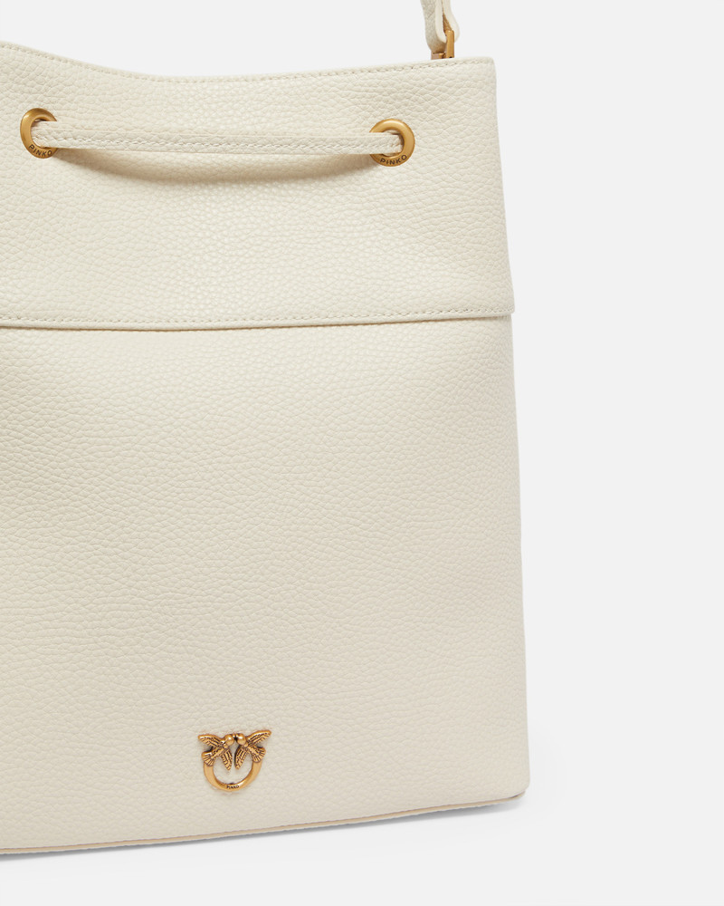 LEATHER BUCKET BAG WITH SHOULDER STRAP 3