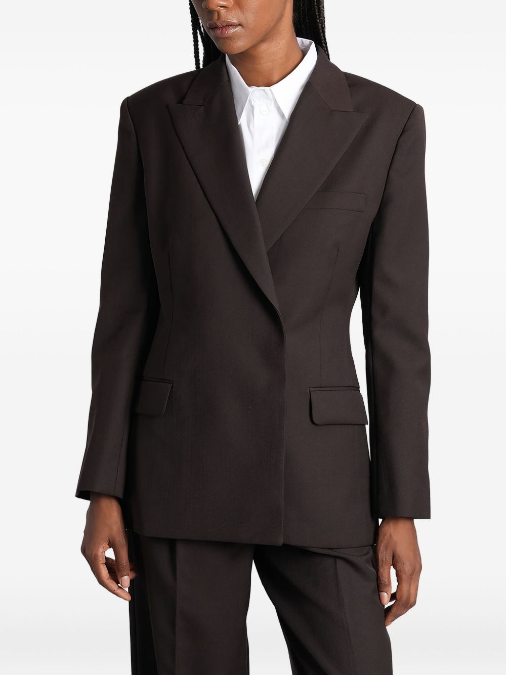 double-breasted wool blazer - 2