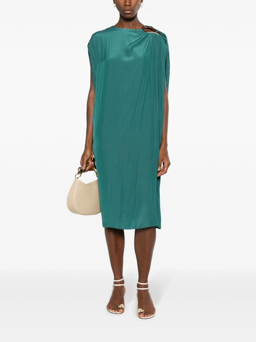 Lanvin Women Sleeveless Draped Knee Dress - 5