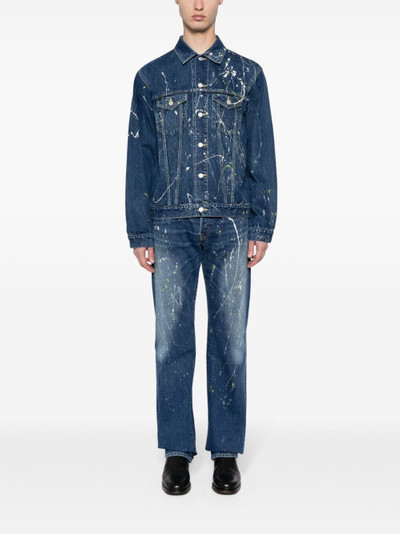 Yohji Yamamoto paint-splatter straight-leg jeans outlook