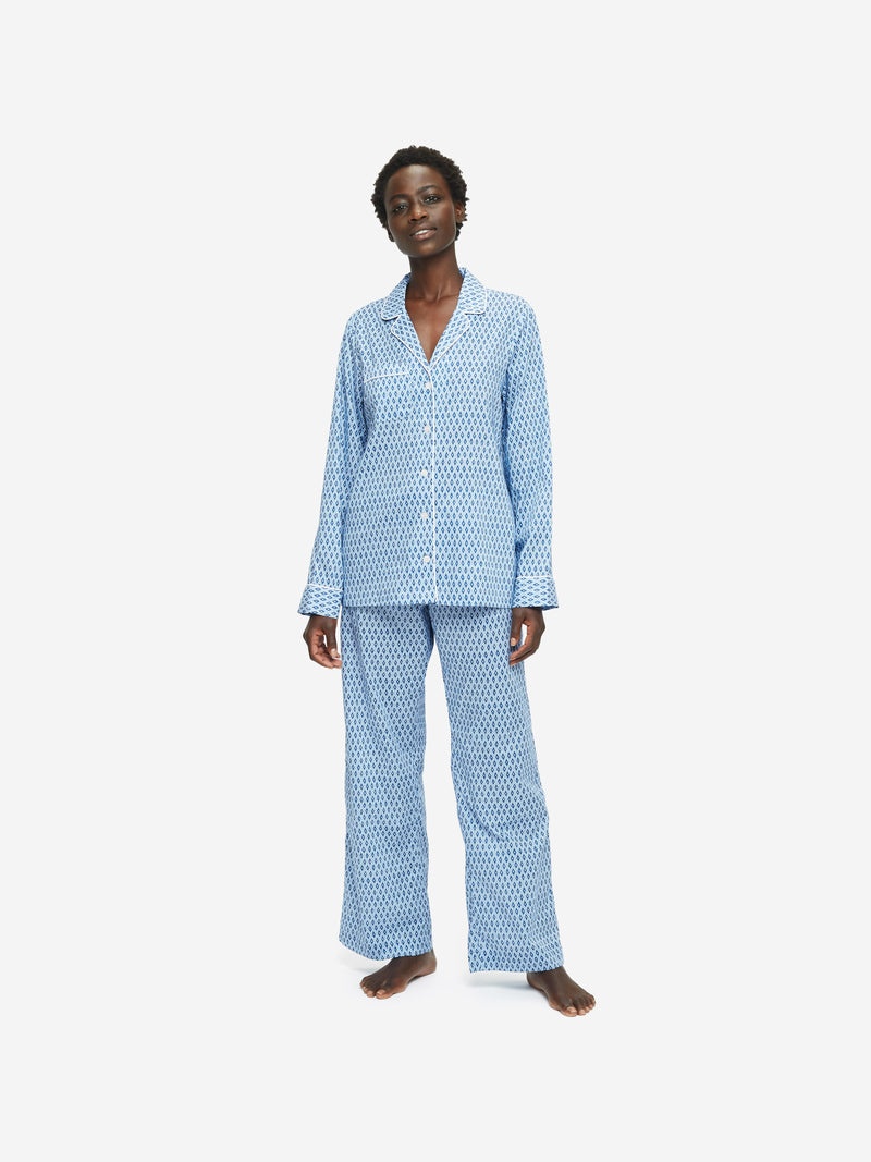 Women's Pyjamas Nelson 87 Cotton Batiste Blue - 3