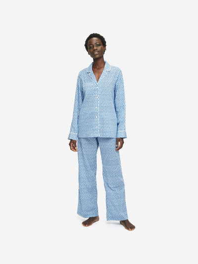 Derek Rose Women's Pyjamas Nelson 87 Cotton Batiste Blue outlook