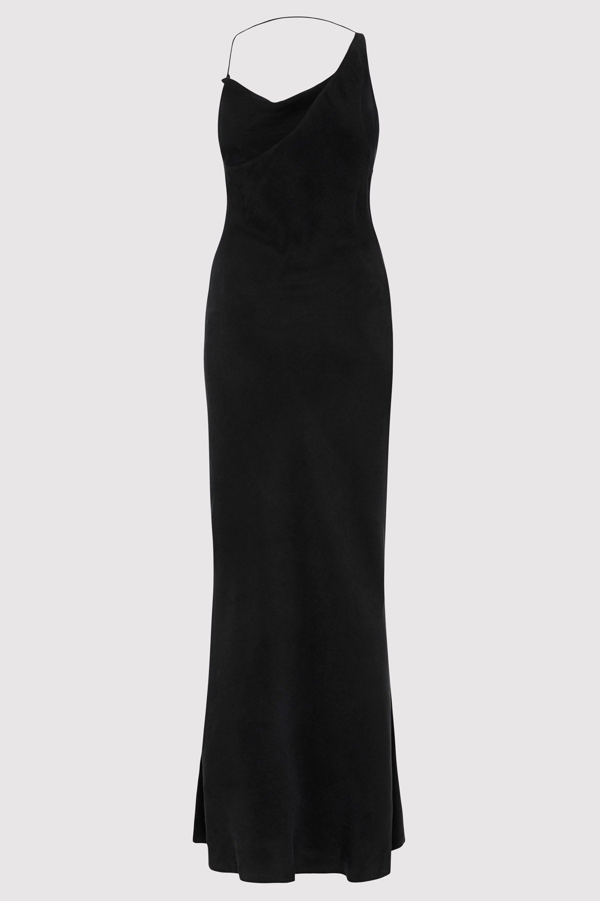 Asymm Drape Maxi Dress - Washed Black - 9