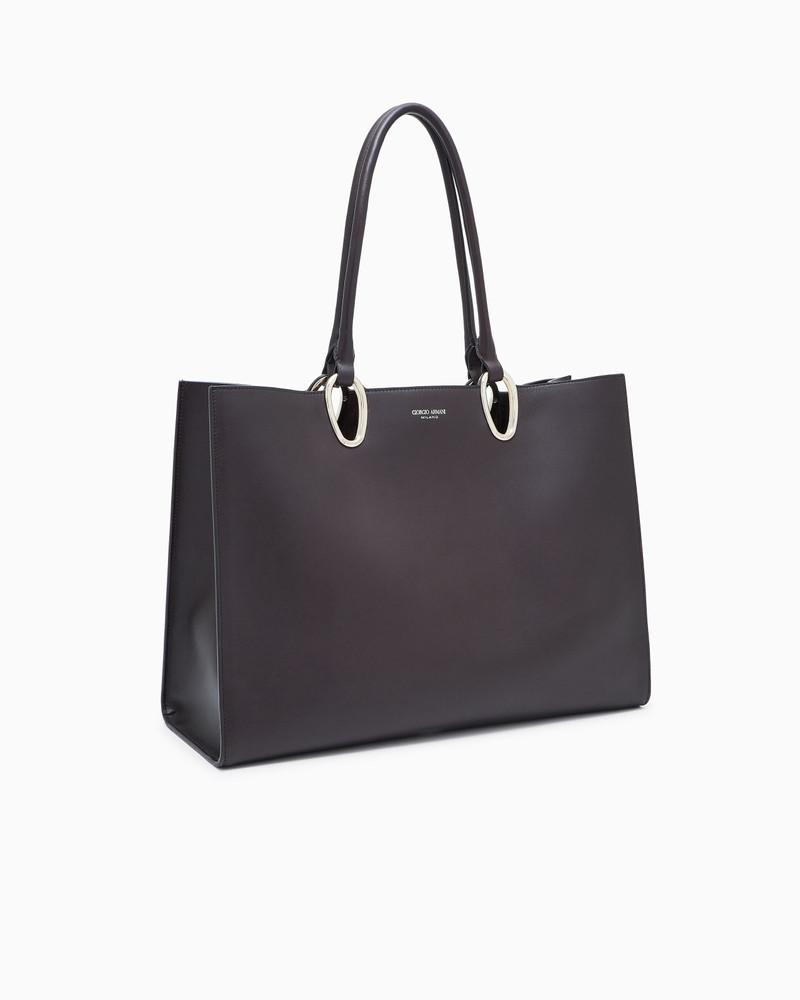 GIORGIO ARMANI MEDIUM SHOPPER BAG IN LEATHER outlook