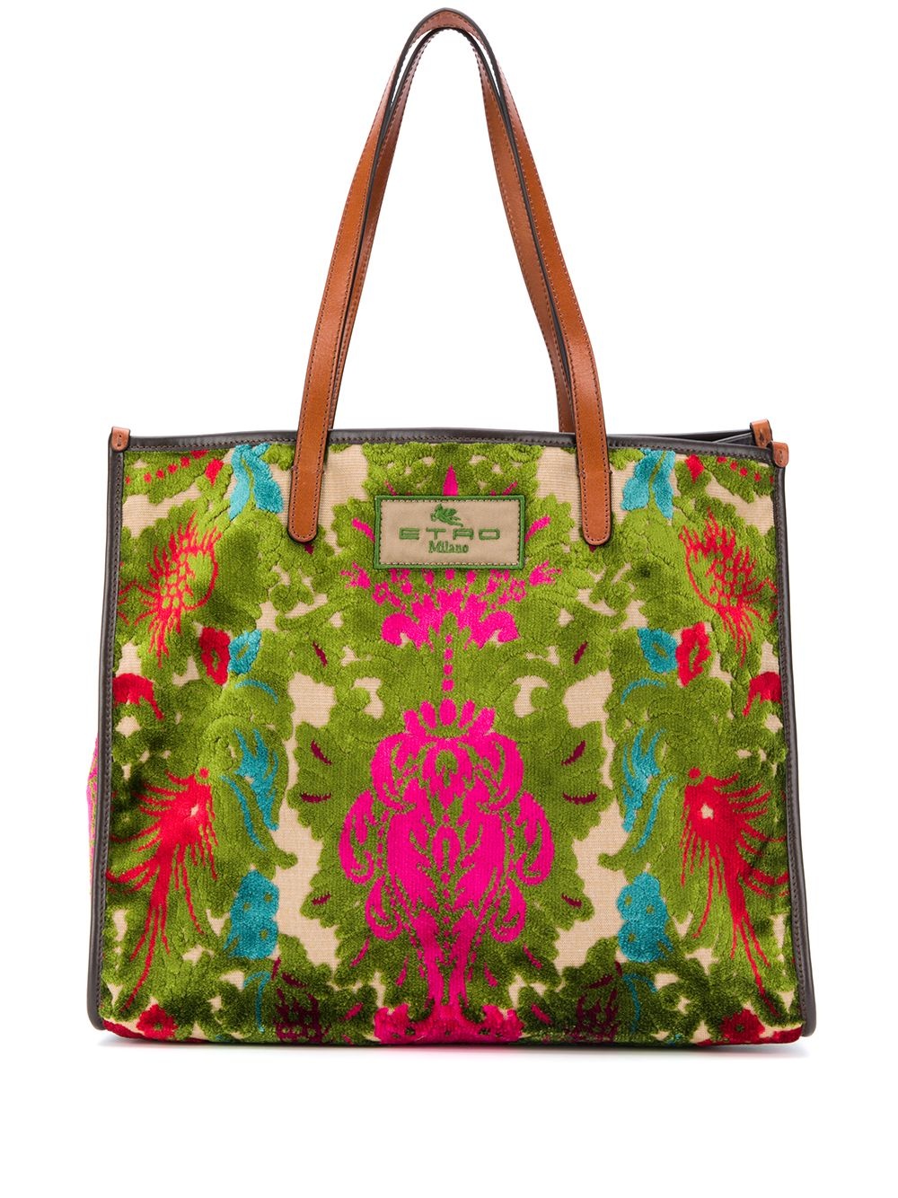 jacquard embroidered tote  - 1