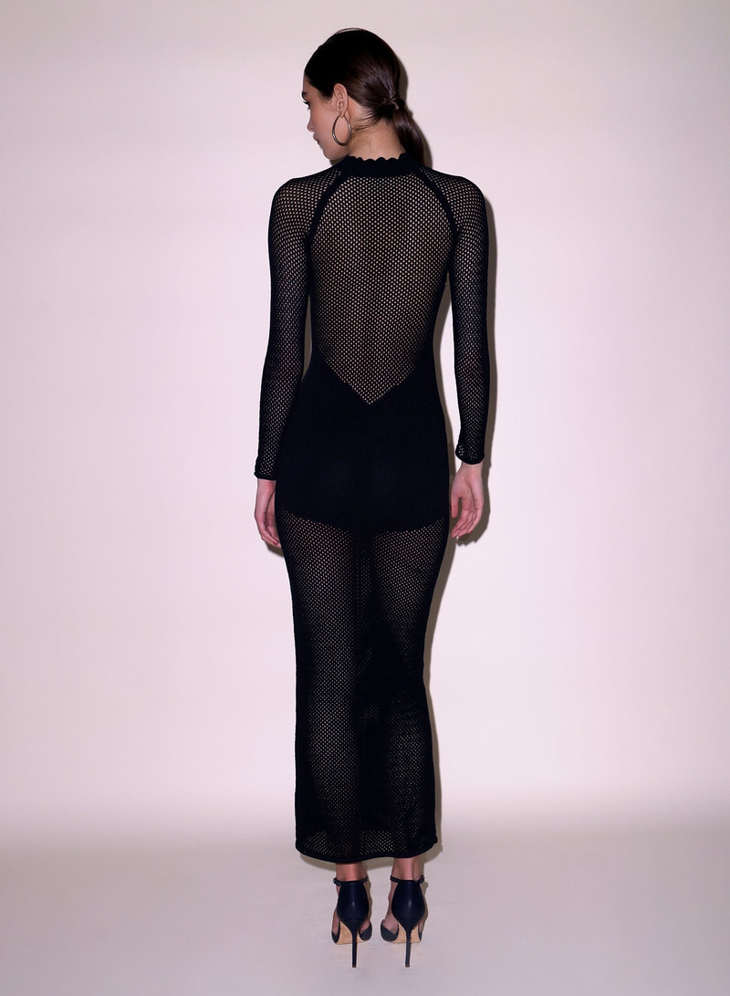Scalloped Pointelle Knit Dress 5