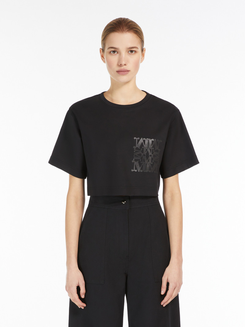 MESSICO Scuba jersey cropped T-shirt 3