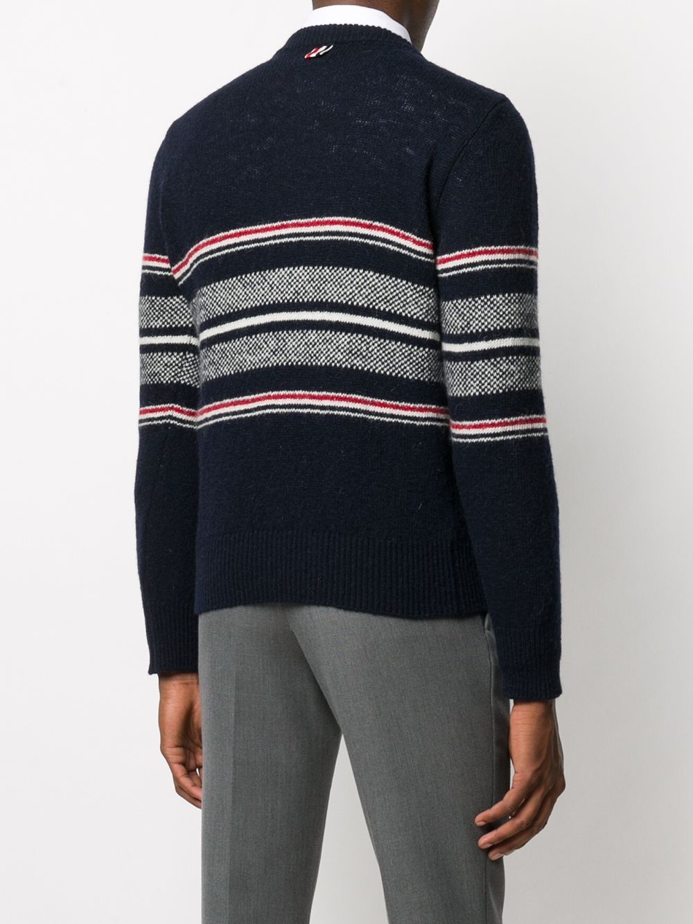 striped birdseye jacquard jumper - 4