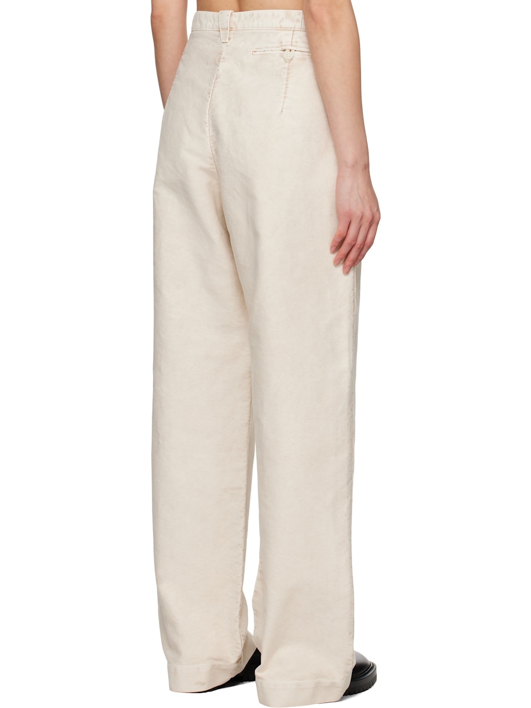 Beige Wide-Leg Jeans - 3