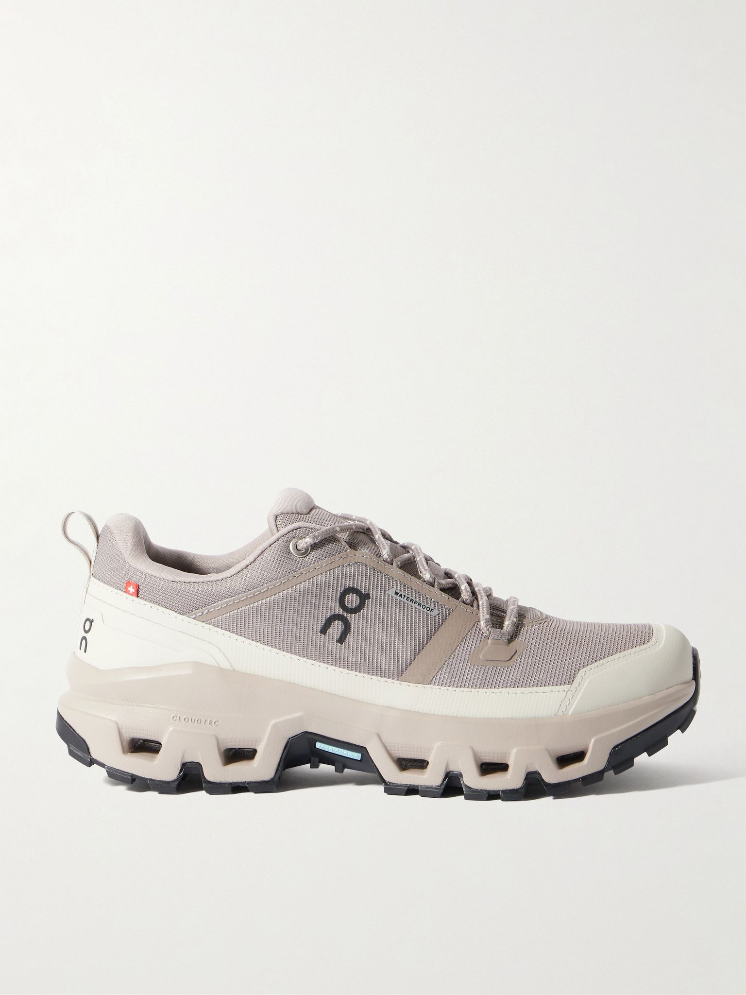 Cloudrock Rubber-Trimmed Mesh Trail Sneakers Taupe - 1