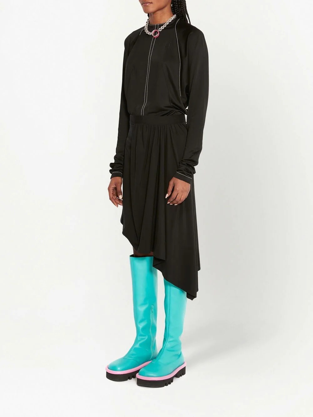 asymmetric gathered skirt - 3