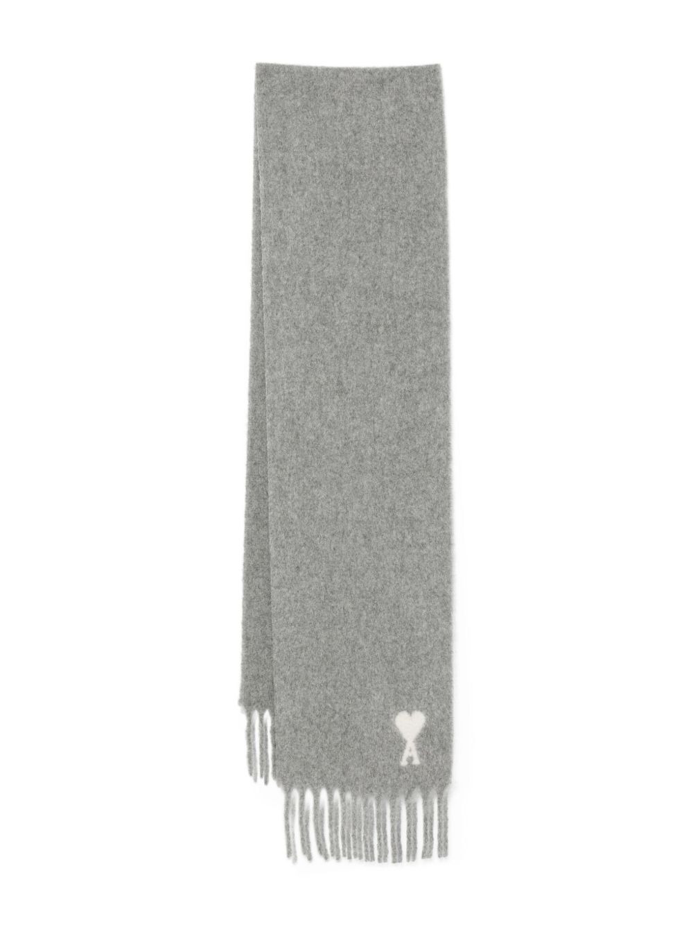 heart-logo fringed scarf - 1