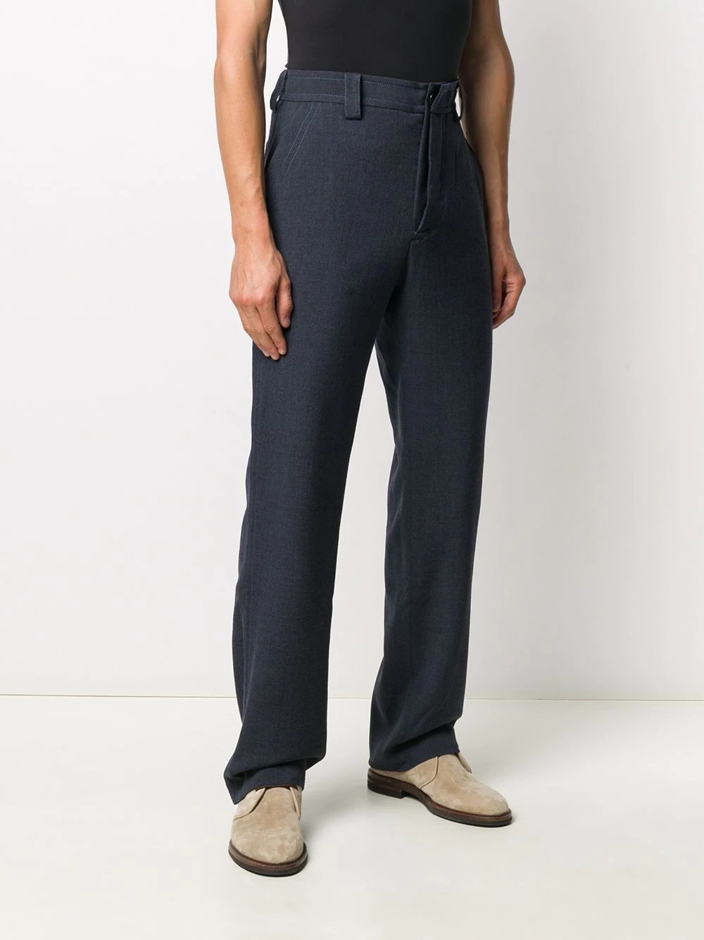 high-waisted wool trousers - 3