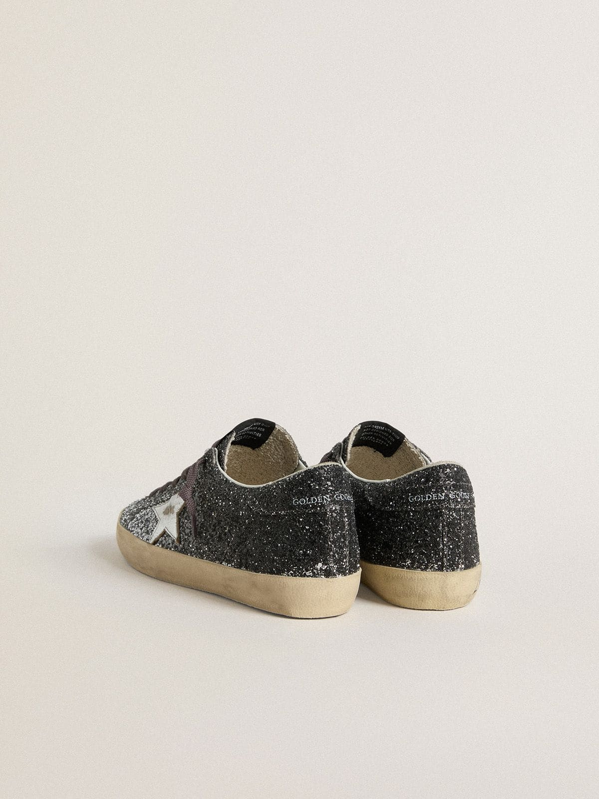 Women's Super Star with glitter upper and silver metallic leather star - 4