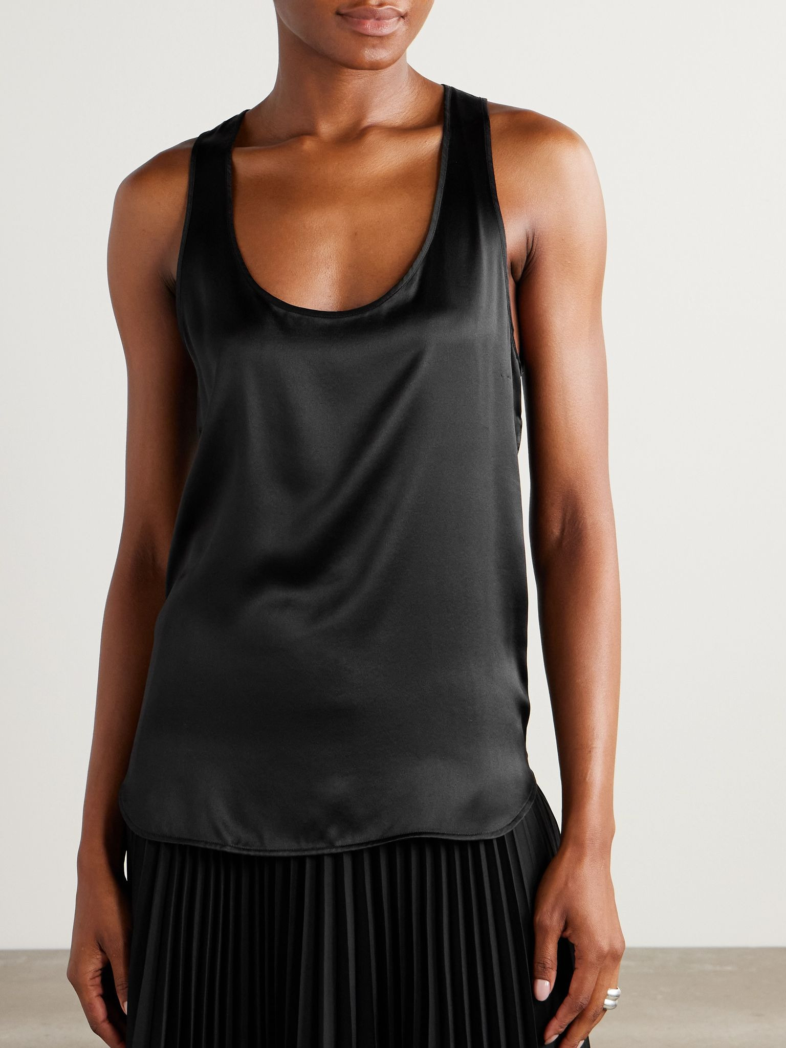 Silk-satin tank Black - 3