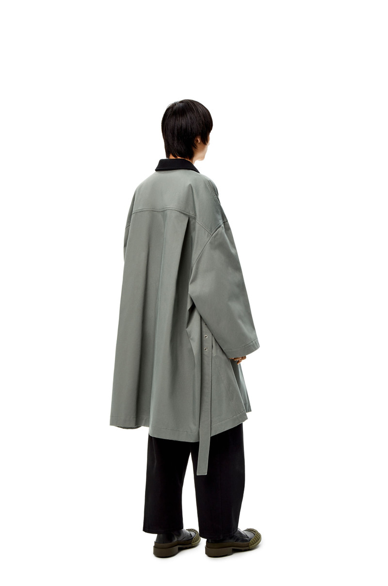 Oversize belted coat in cotton & wool 3