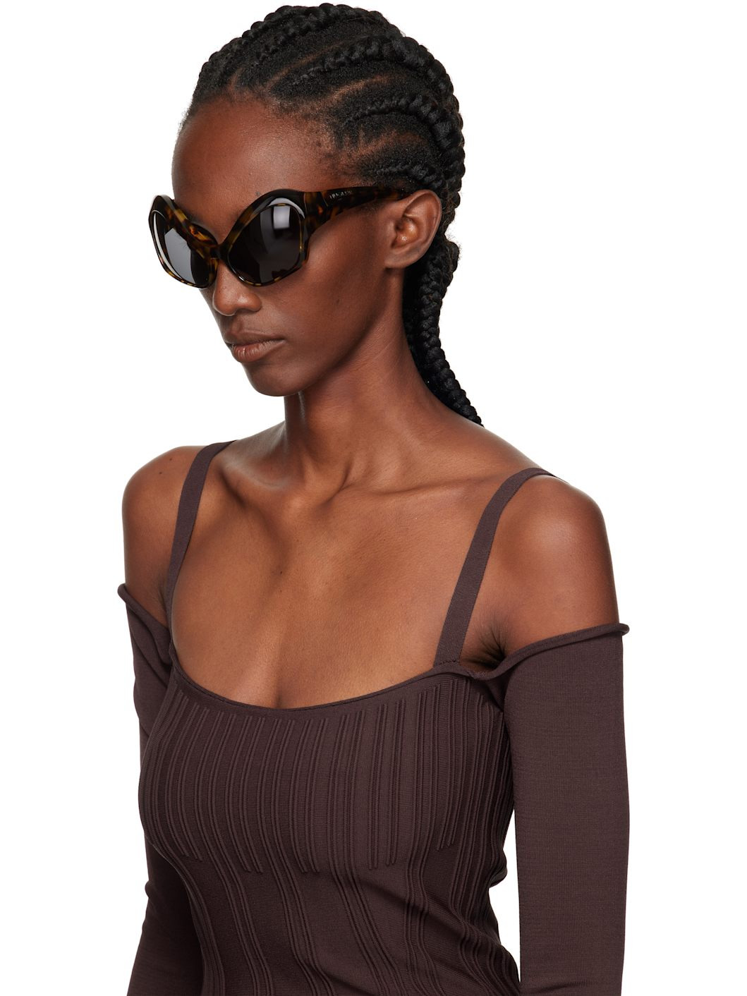 Brown Cat Eye Sunglasses - 4