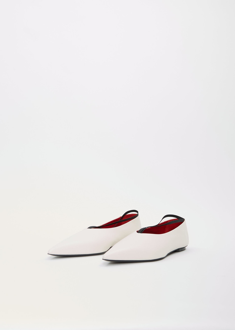 Plan C Ballerina Shoe — White outlook