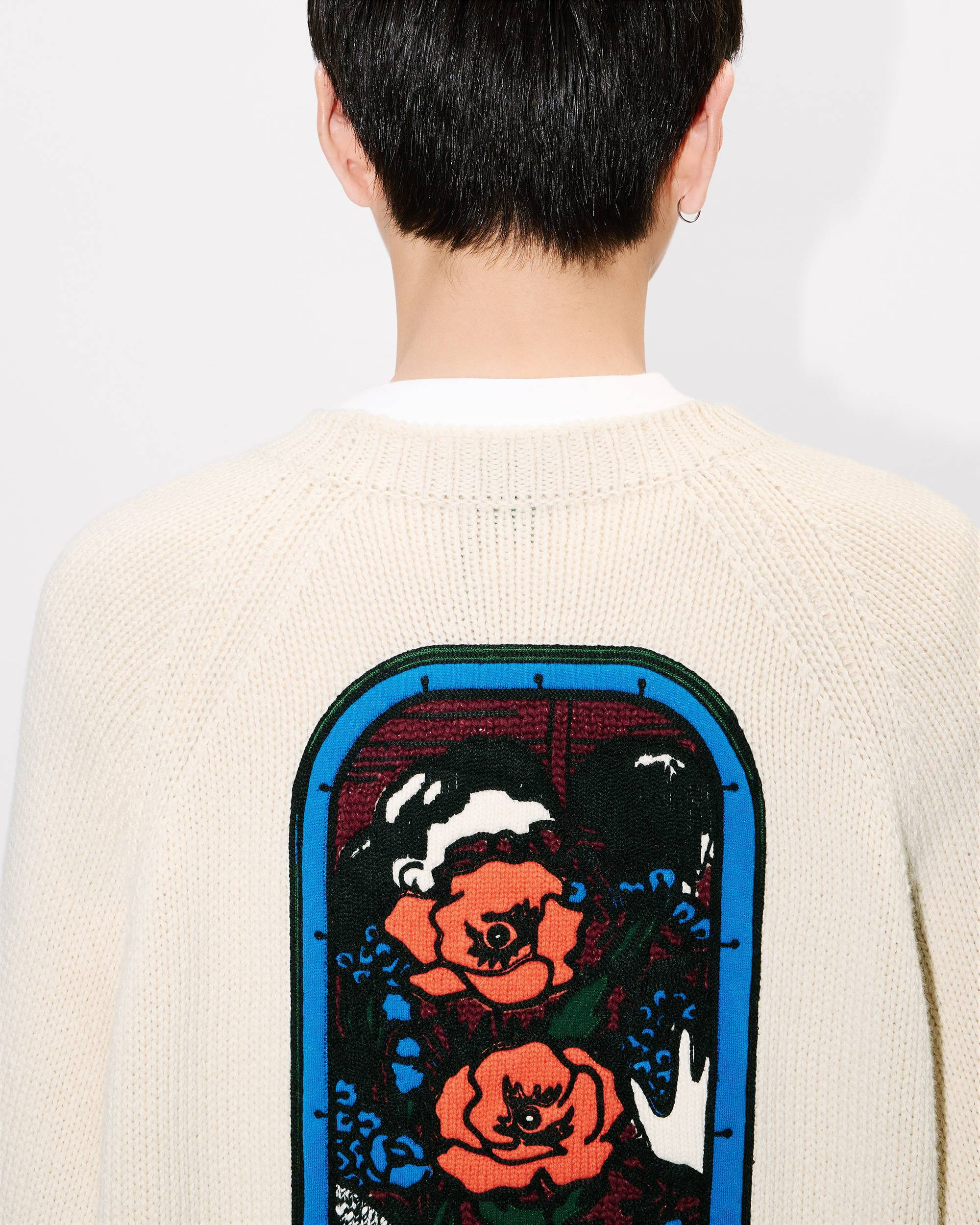 'KENZO City' embroidered knitted jumper in cotton wool - 7