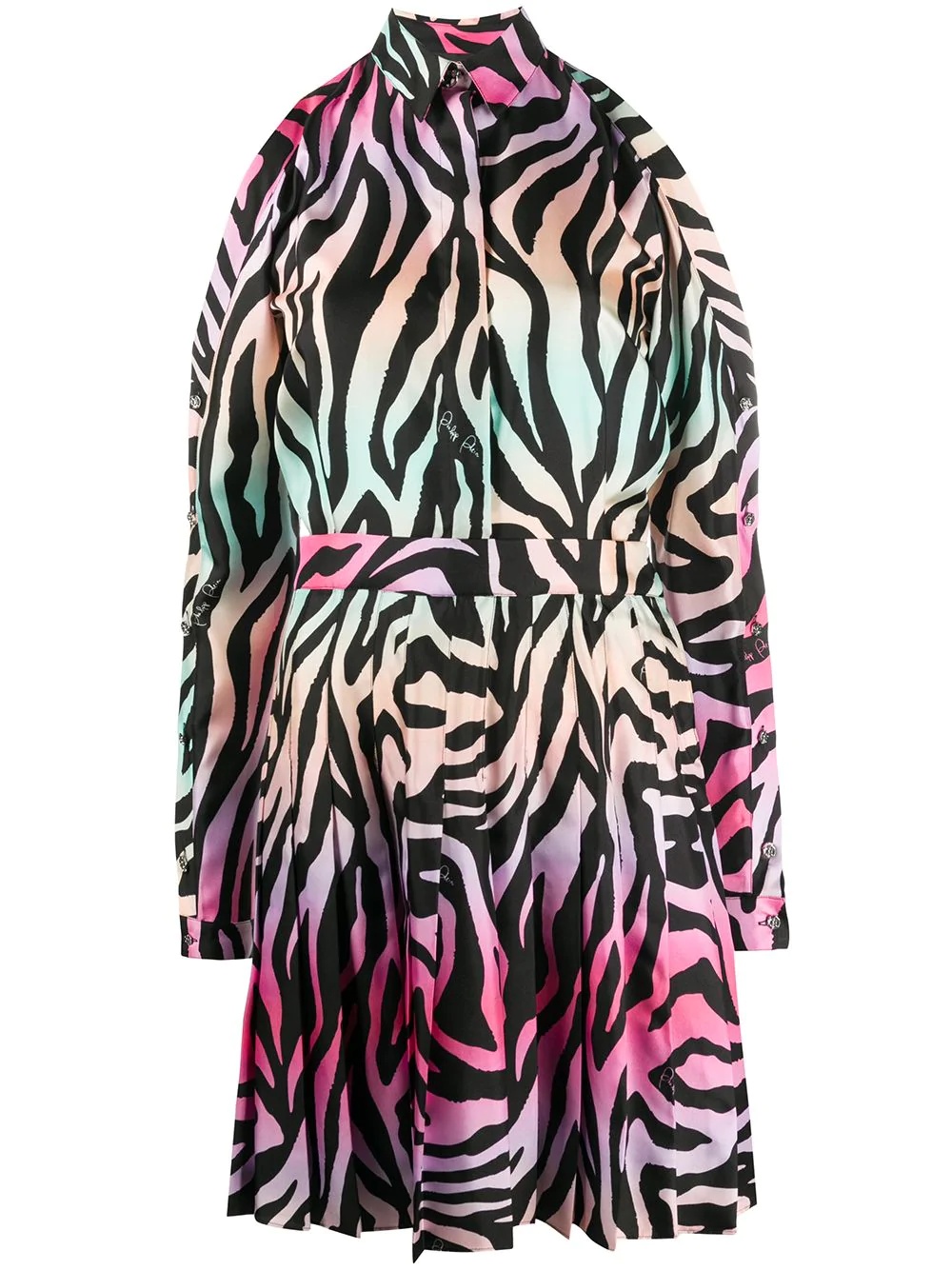 silk jungle shirt dress - 1