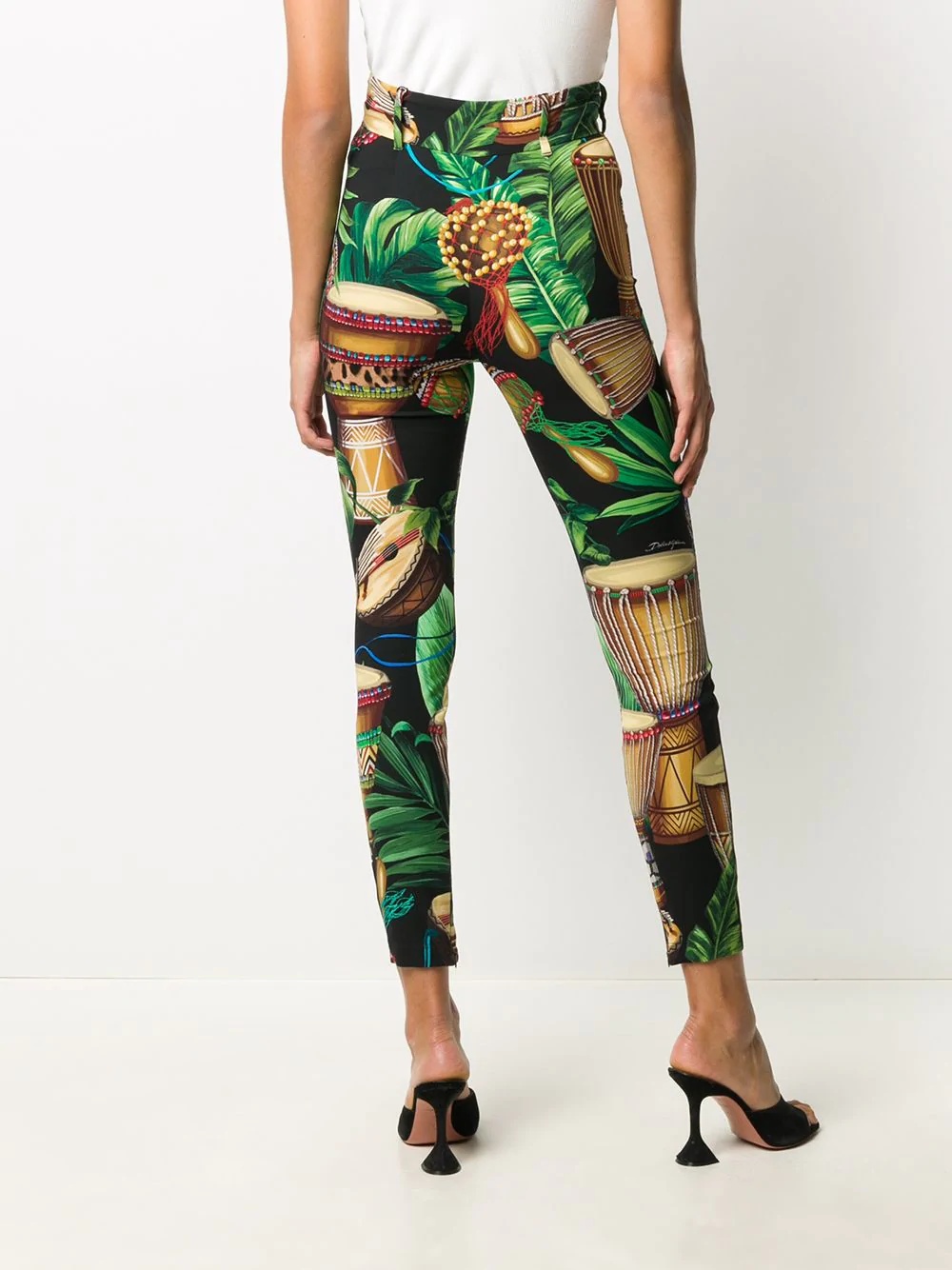 leaf-print trousers - 4