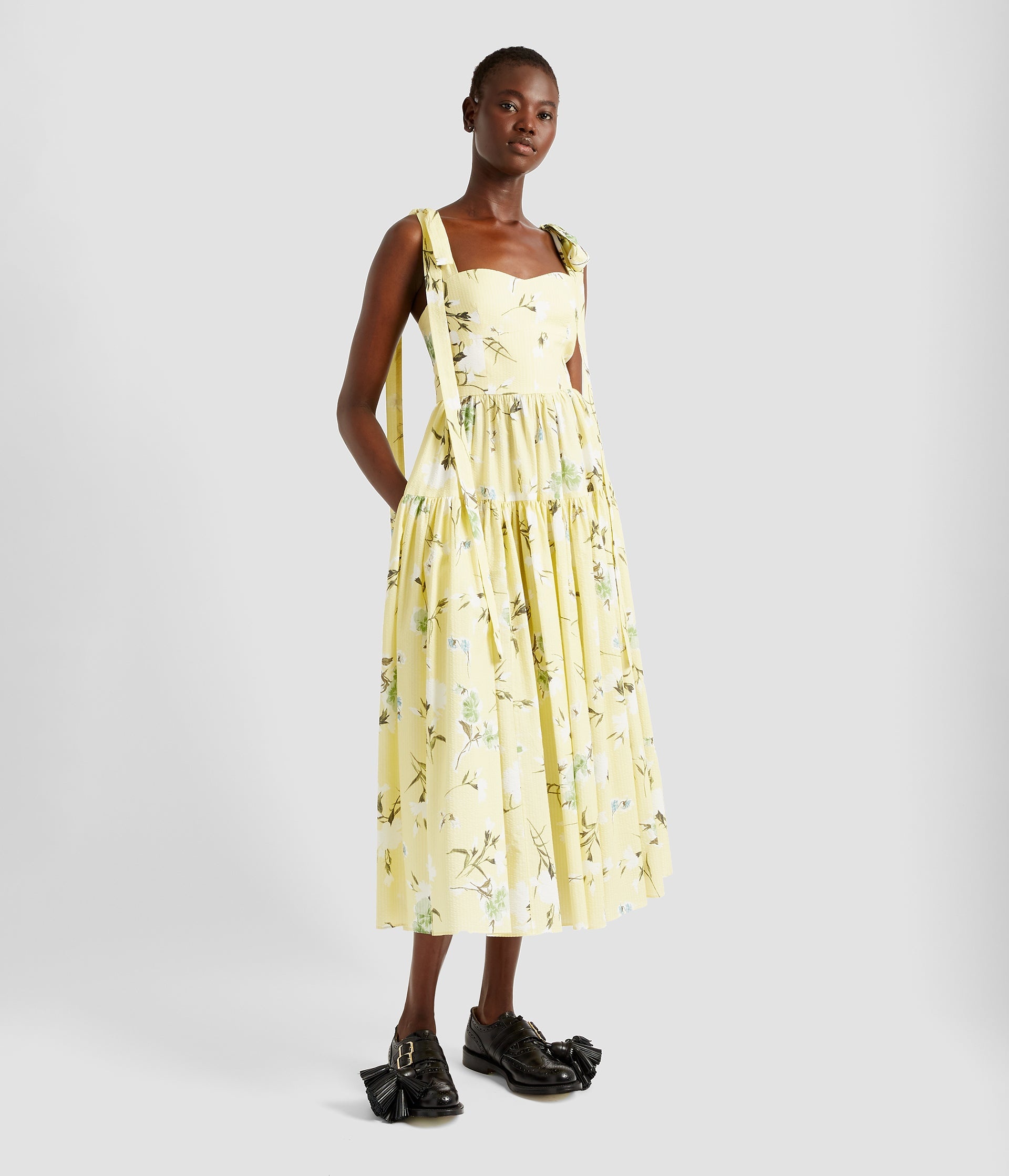STRAPPY FIT AND FLARE MIDI DRESS - 4