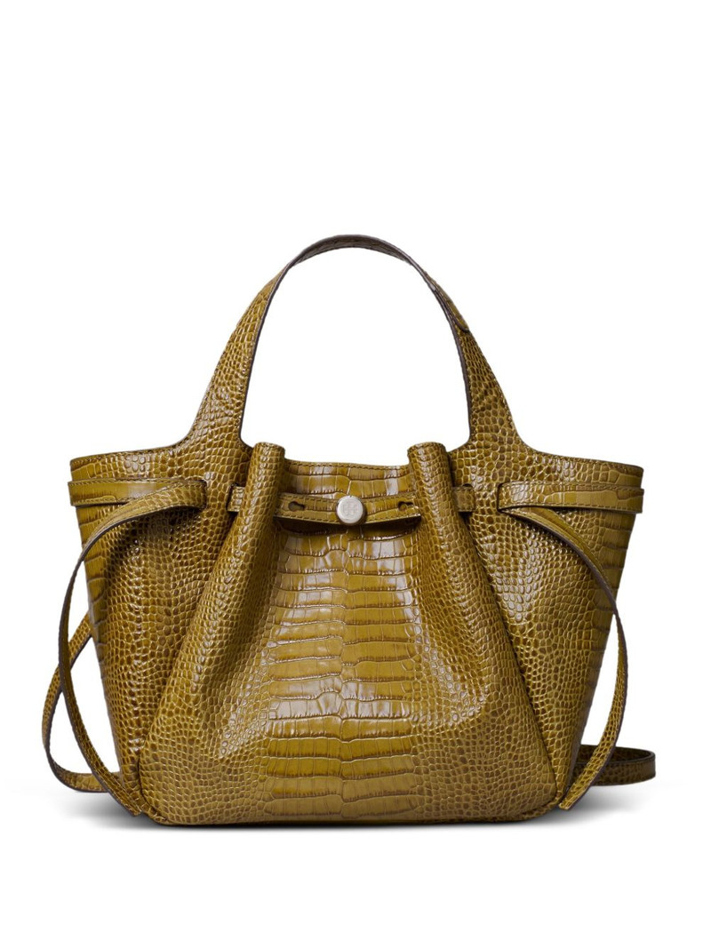 crocodile embossed small tote bag 1