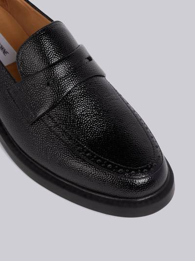 Thom Browne Black Pebble Grain Rubber Sole Penny Loafer outlook