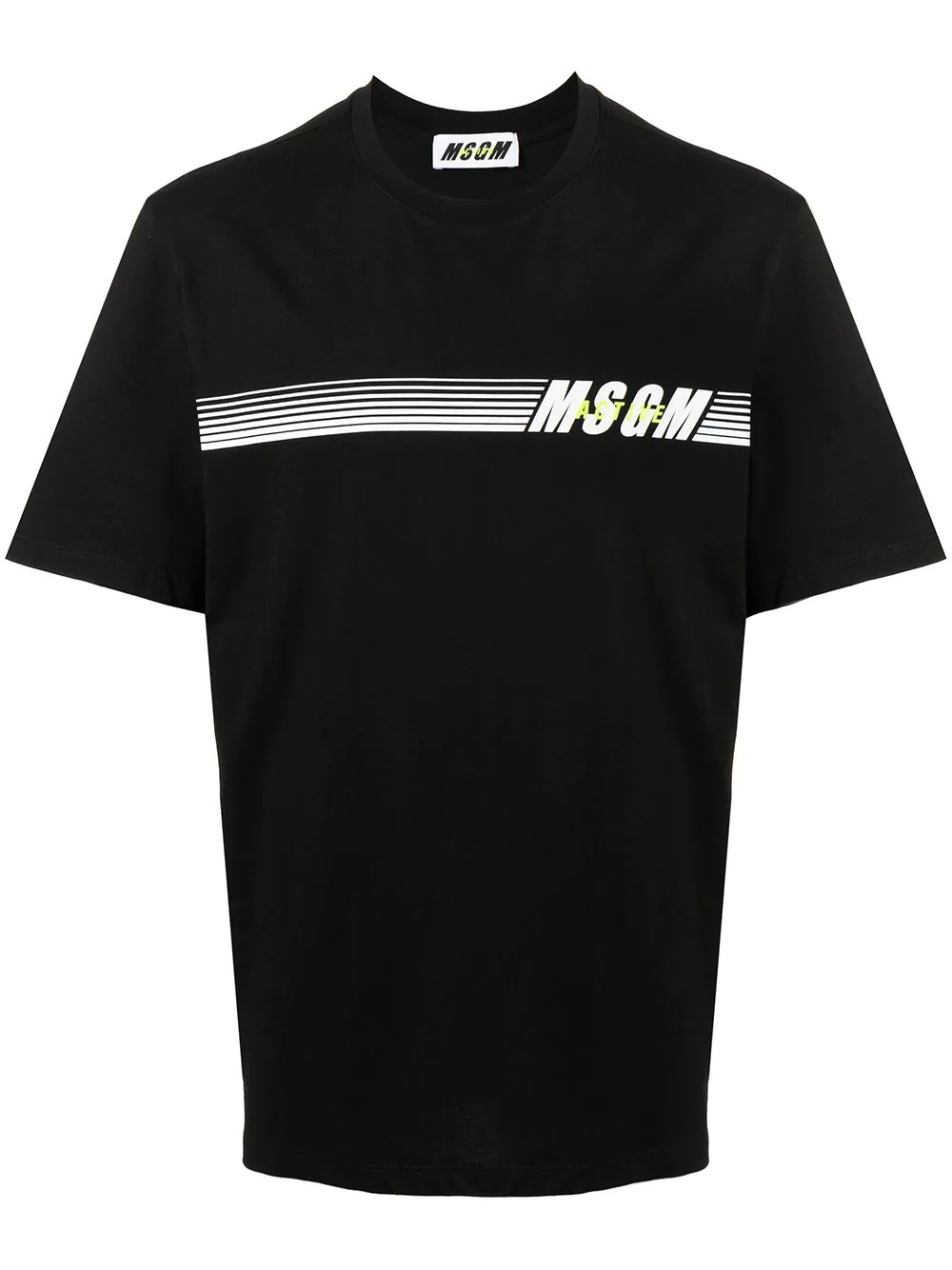 logo-stripe cotton T-shirt - 1