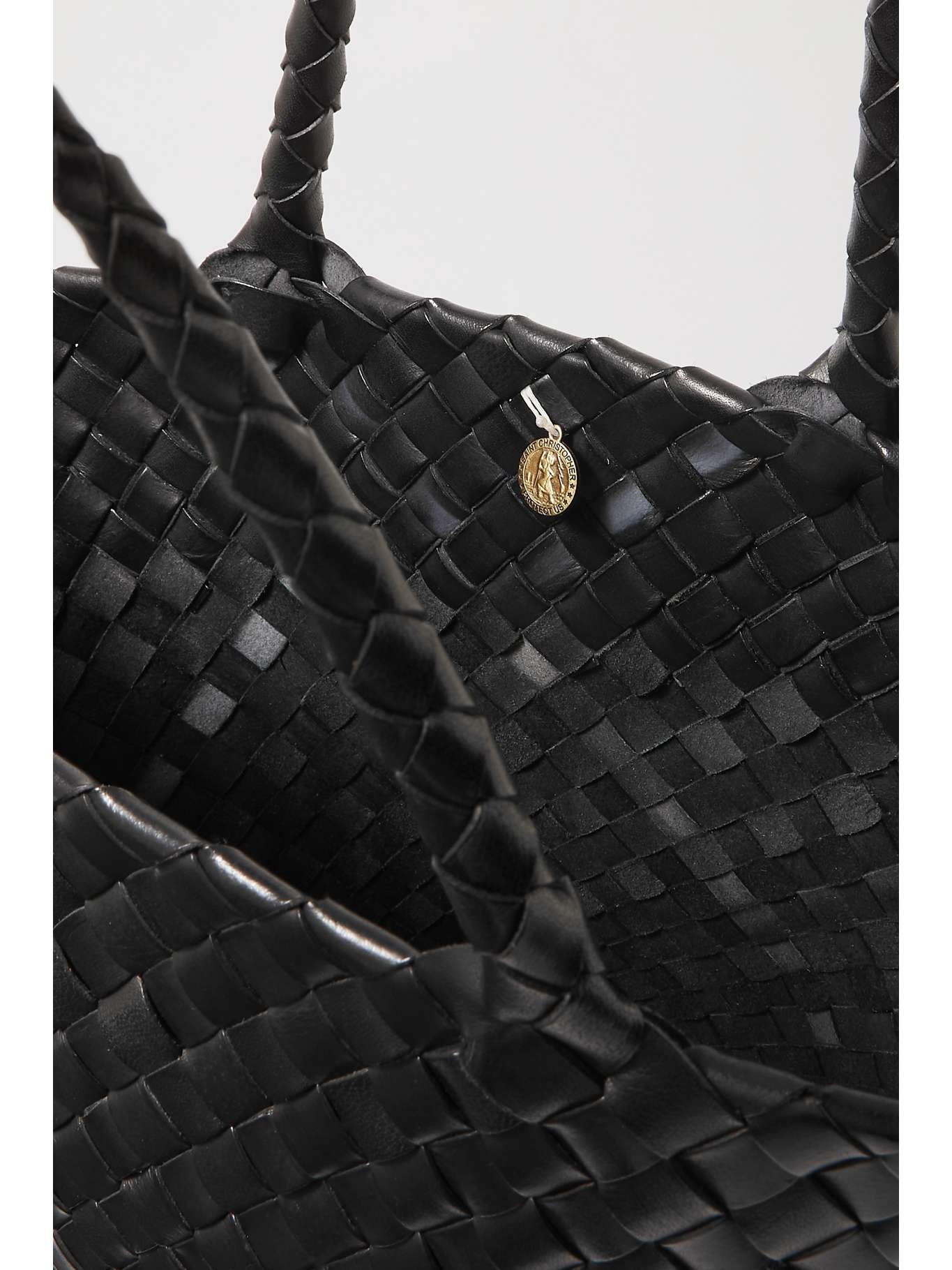 Egola woven leather tote Black - 5