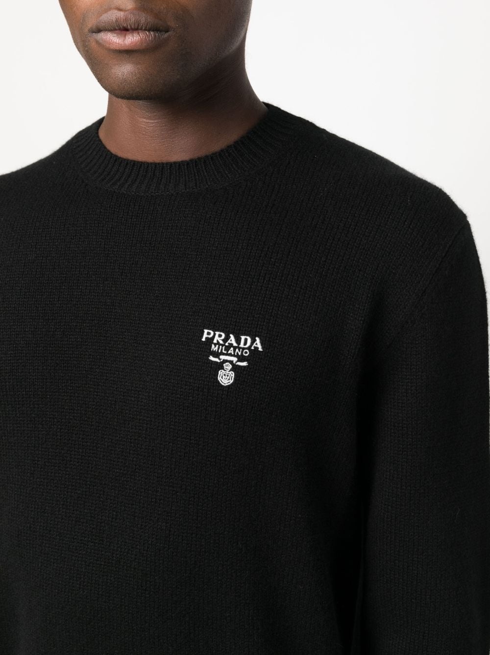 logo-embroidered cashmere jumper - 5