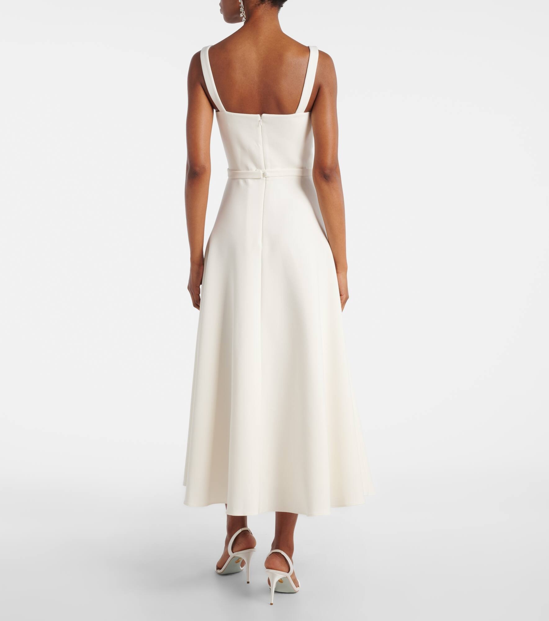 Belted A-line midi dress - 3