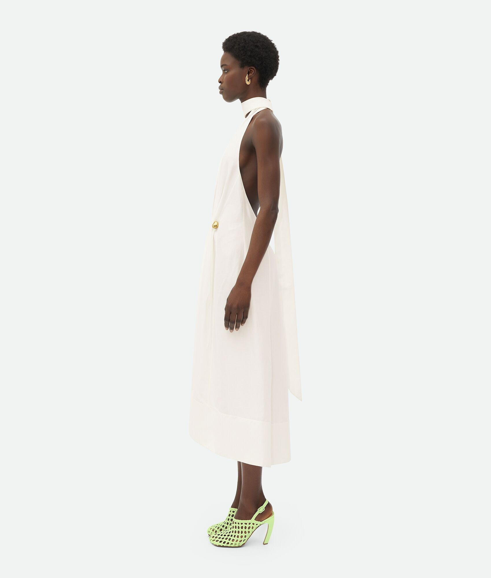 ワンピース Bottega Veneta Linen And Viscose Midi Dress Bottega Veneta Viscose And Linen Midi Dress | REVERSIBLE