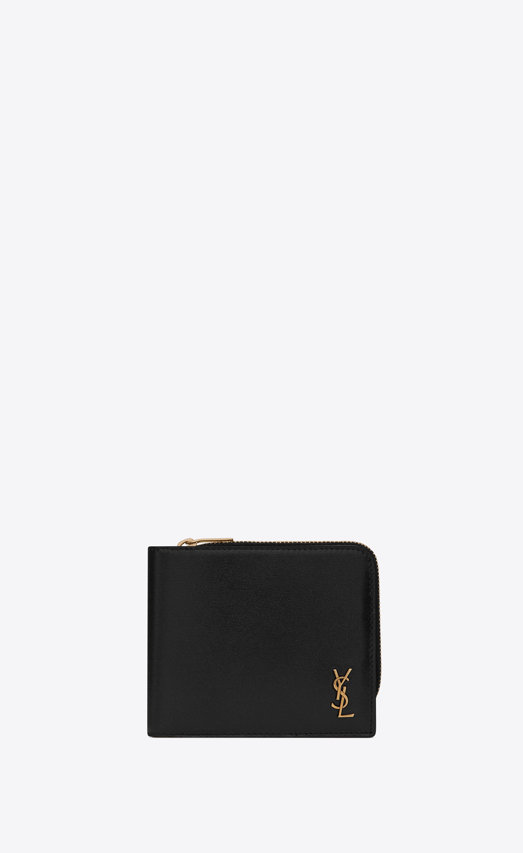 tiny monogram east/west zip-around wallet in smooth leather - 1