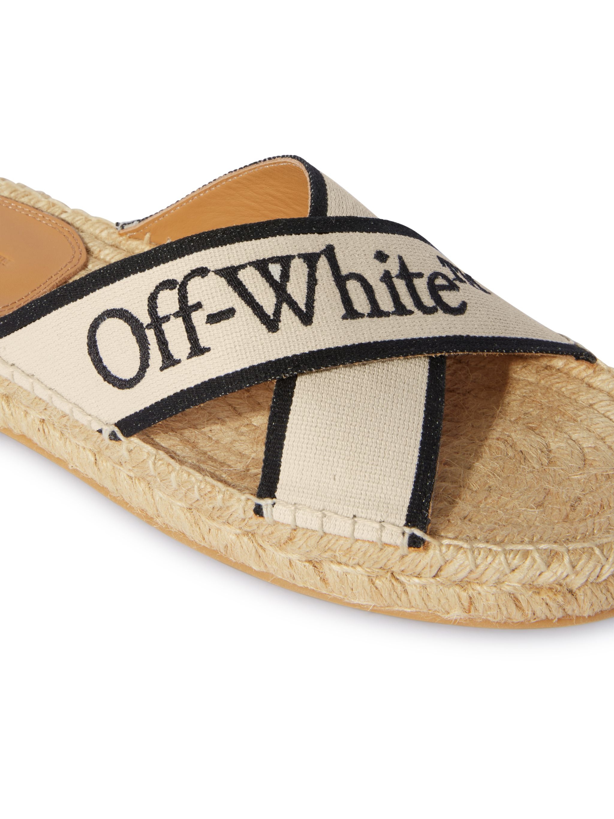 Beige/black Criss-cross Espadrilles - 5